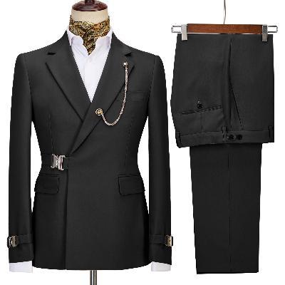 Traje Formal Elegante para Hombre Set de 2 Piezas de Sarga de Poliéster y Viscosa, Botones Metálicos image 10