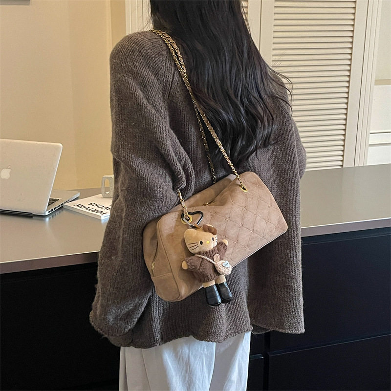 Túi xách nữ cỡ lớn dáng kẹp nách họa tiết da báo phong cách thanh lịch — Kaki không có mặt dây chuyền, Leopard sọc nâu không có mặt dây chuyền, Màu nâu không có mặt dây chuyền, Đen không có mặt dây chuyền chi tiết 25