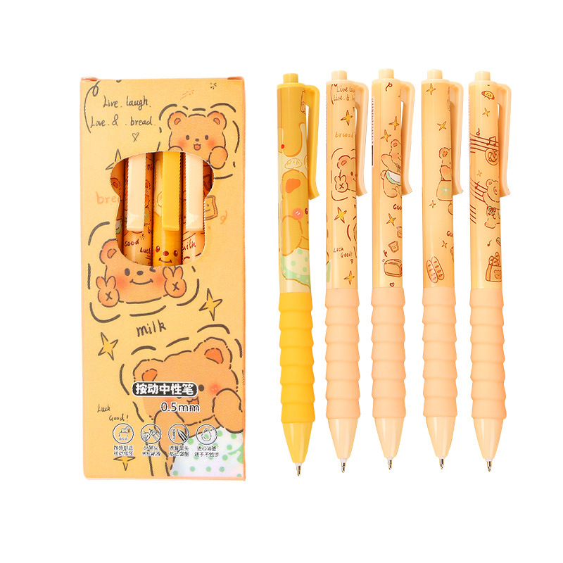 Bolígrafo de presión de agarre de nube de oso de mantequilla creativa