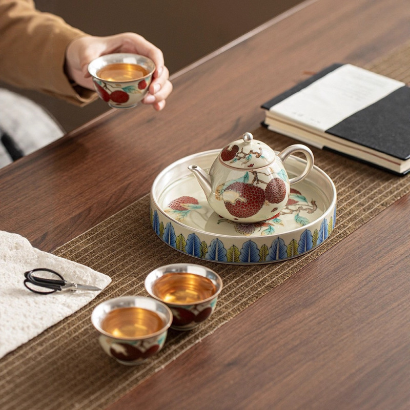 鎏银功夫茶具套装带壶承家用高档轻奢礼盒送领导客户长辈乔迁礼物|undefined