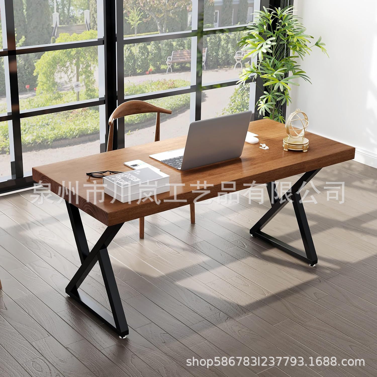 创意铁艺桌架金属桌子支架电脑吧台茶几脚承重型铸铁倒三角餐桌腿