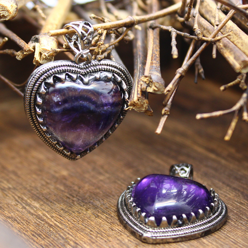 12g Weight Pendant Jewelry Making Type DIY Jewelry Accessories Classification 1 Piece Quantity natural stone Material Heart Shape Pattern Plating Design Vintage Style, Simple Style Style 1 Piece Natural Stone Heart Shape Pendant 8