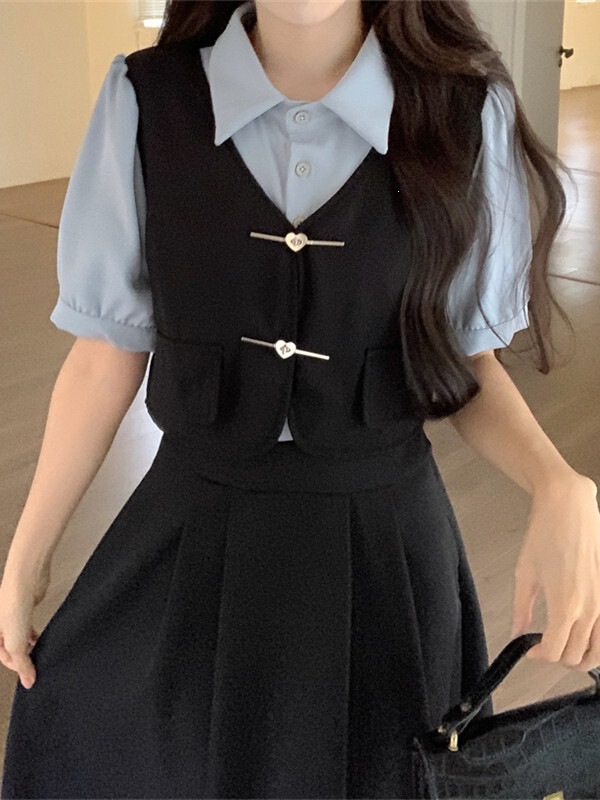 Plus-Size Student Dress Women's Outfit Long Dress Summer Graduation Gown Teacher Interview Outfit Petite Dress