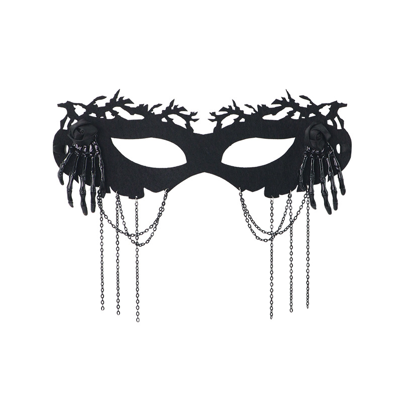 Nuevas máscaras de flores negras máscaras de baile máscaras de Halloween máscaras de mujeres máscaras de gato cos máscaras de mitad de cara