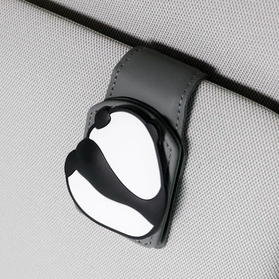 Car Panda Glasses Clip Car Glasses Clip/Bill Clip - back-panda-gray-u-shaped-glasses-clip