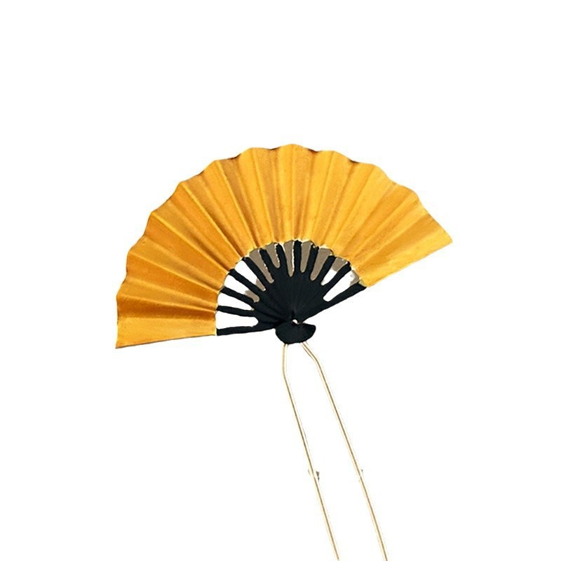 古风金色扇子发簪新中式高端头饰u型发钗秋冬氛围感优雅盘发簪子|undefined