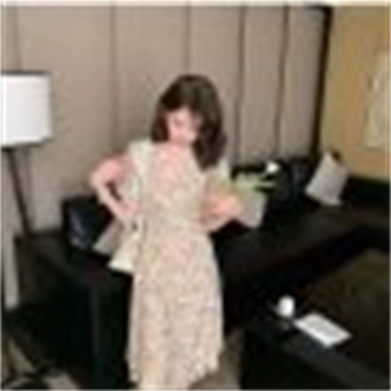 2023 летнее Новое шифоновое платье в Корейском стиле с V-образным вырезом и цветочным принтом, Женская Студенческая длинная юбка с рисунком маслом, модная юбка серии