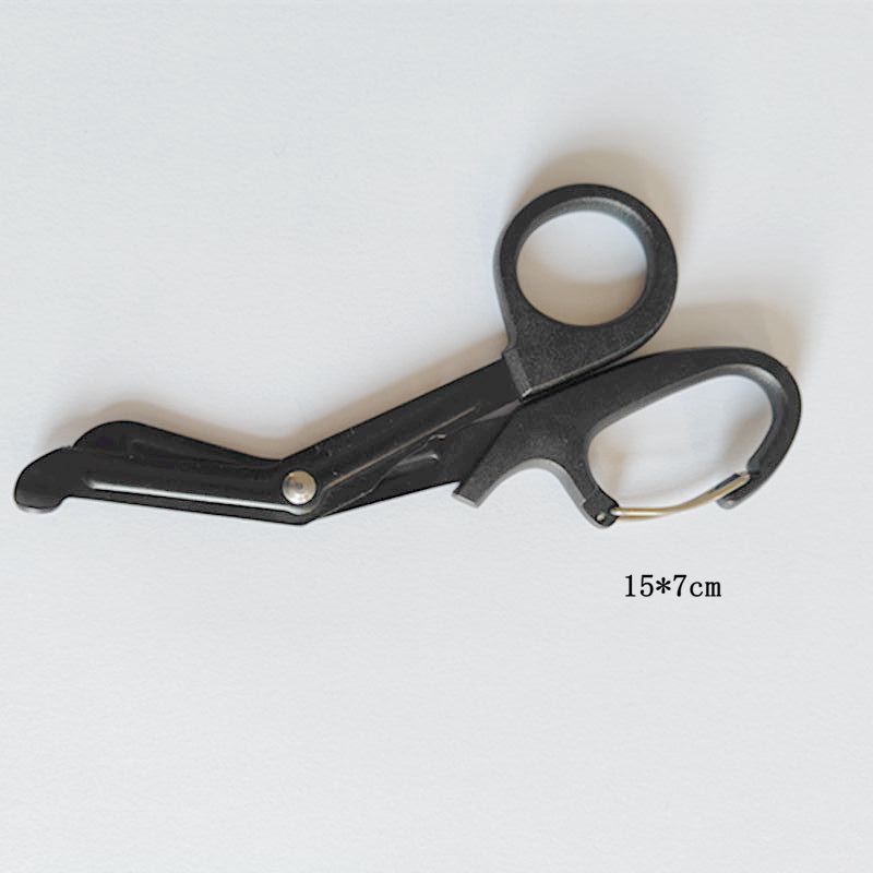 EDC军规小号带扣纱布剪刀发黑帆布剪户外绷带弯头剪求生救援15cm