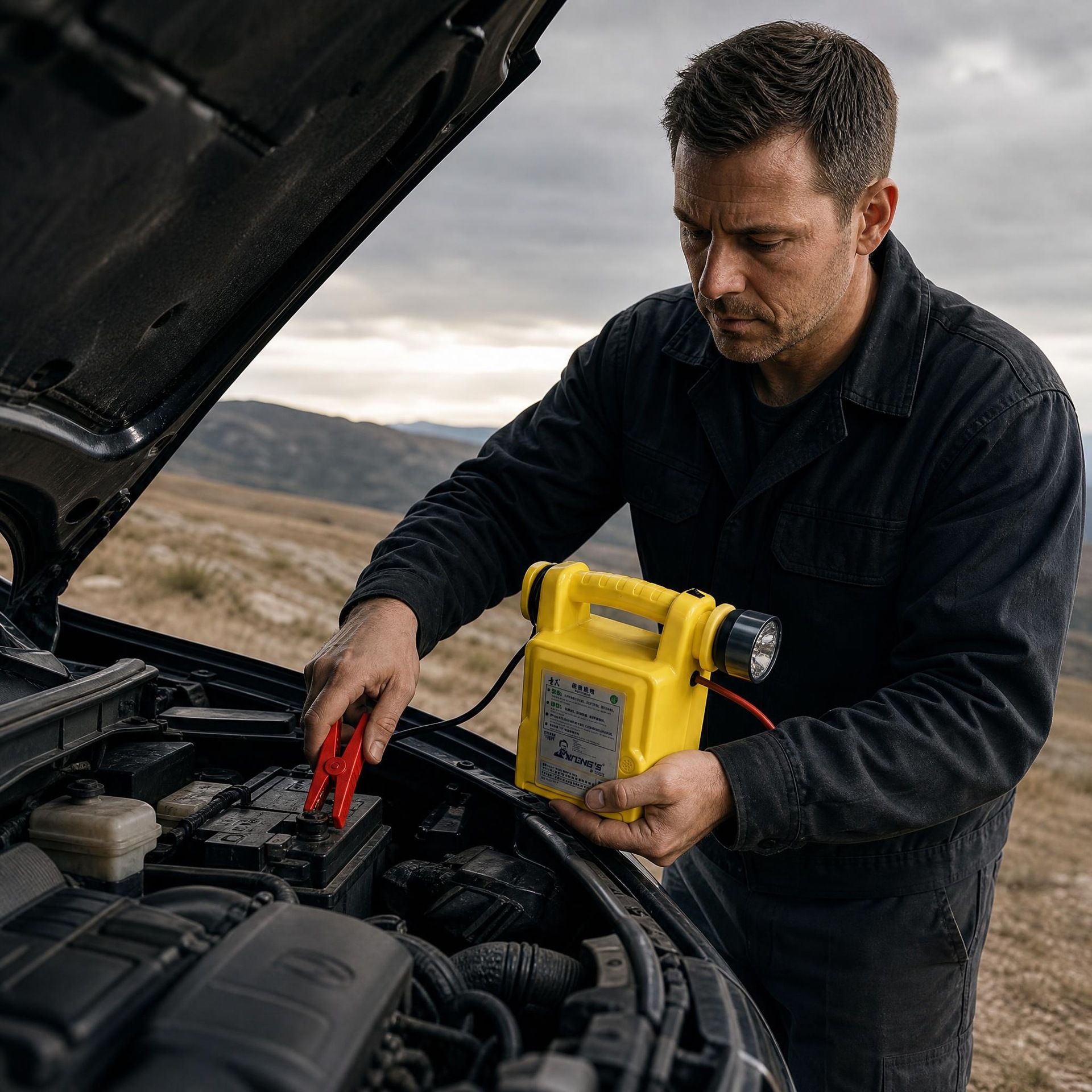 Multifunctional Car Jump Starter with Flashlight and Power Bank