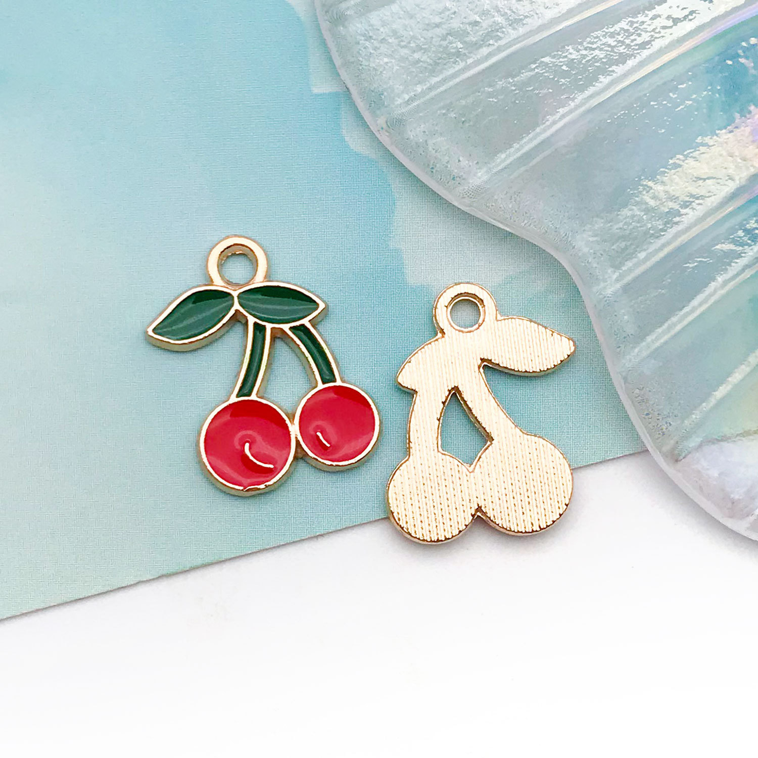 1 cereza de fruta roja manchada de aceite 12x18mm - 8621 - 1G