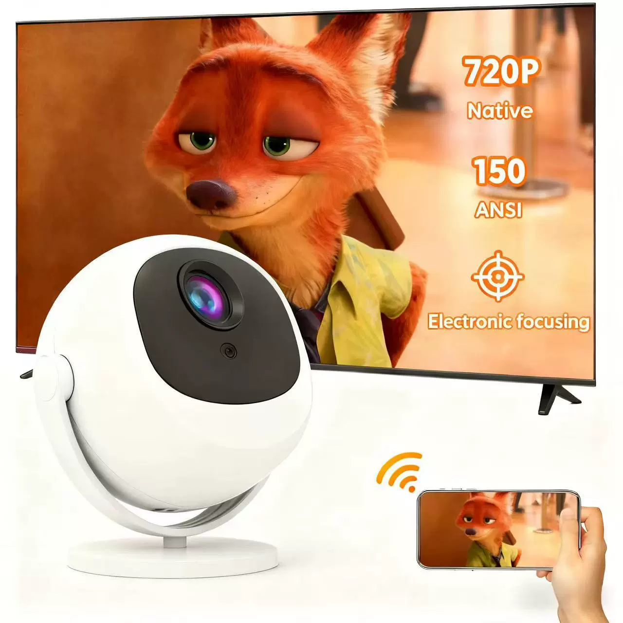 Проектор HY300 Pro, портативное декодирование 4K, Wi‑Fi6 и Bluetooth, 160 ANSI люмен