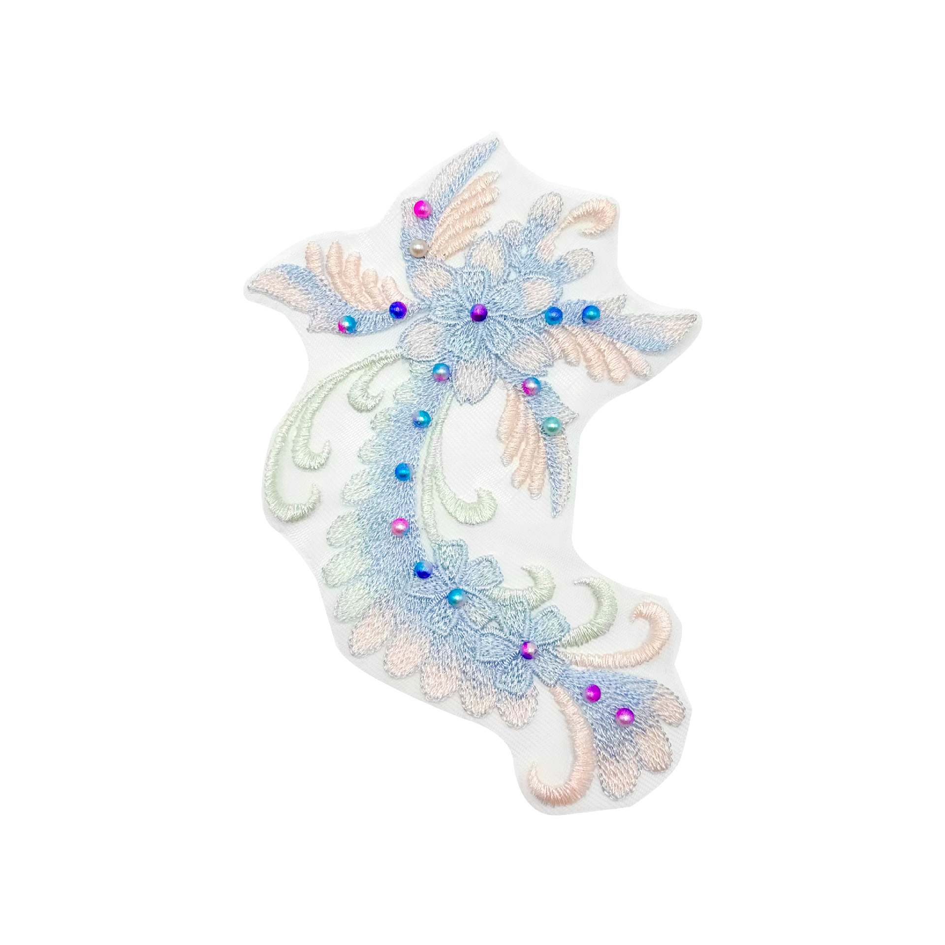 Mesh bordado cuentas de clavos decal de encaje tridimensional primavera y verano estilo nacional ropa de niños vestido princesa accesorios de ropa de China pectoral pegatinas de tela