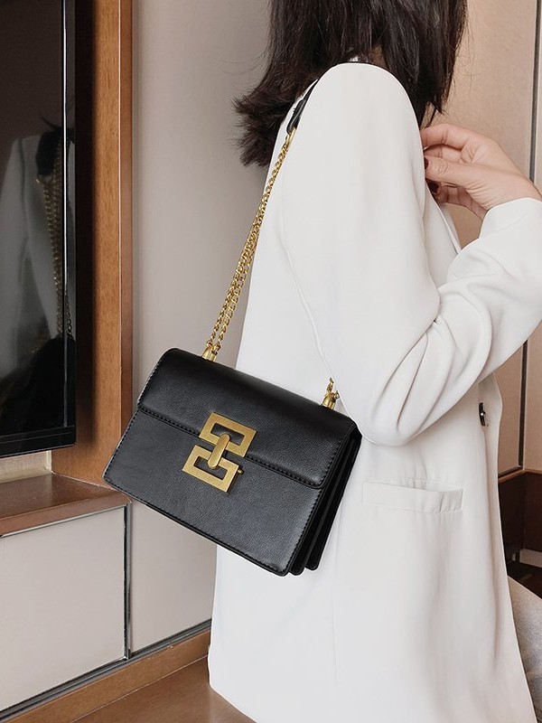 Bolsos transfronterizos, bolsos de hombro de moda de moda, bolsos retro europeos y estadounidenses, bolsos de moda de cadena, bolsos cuadrados, bolsos de cinturón con bloqueo
