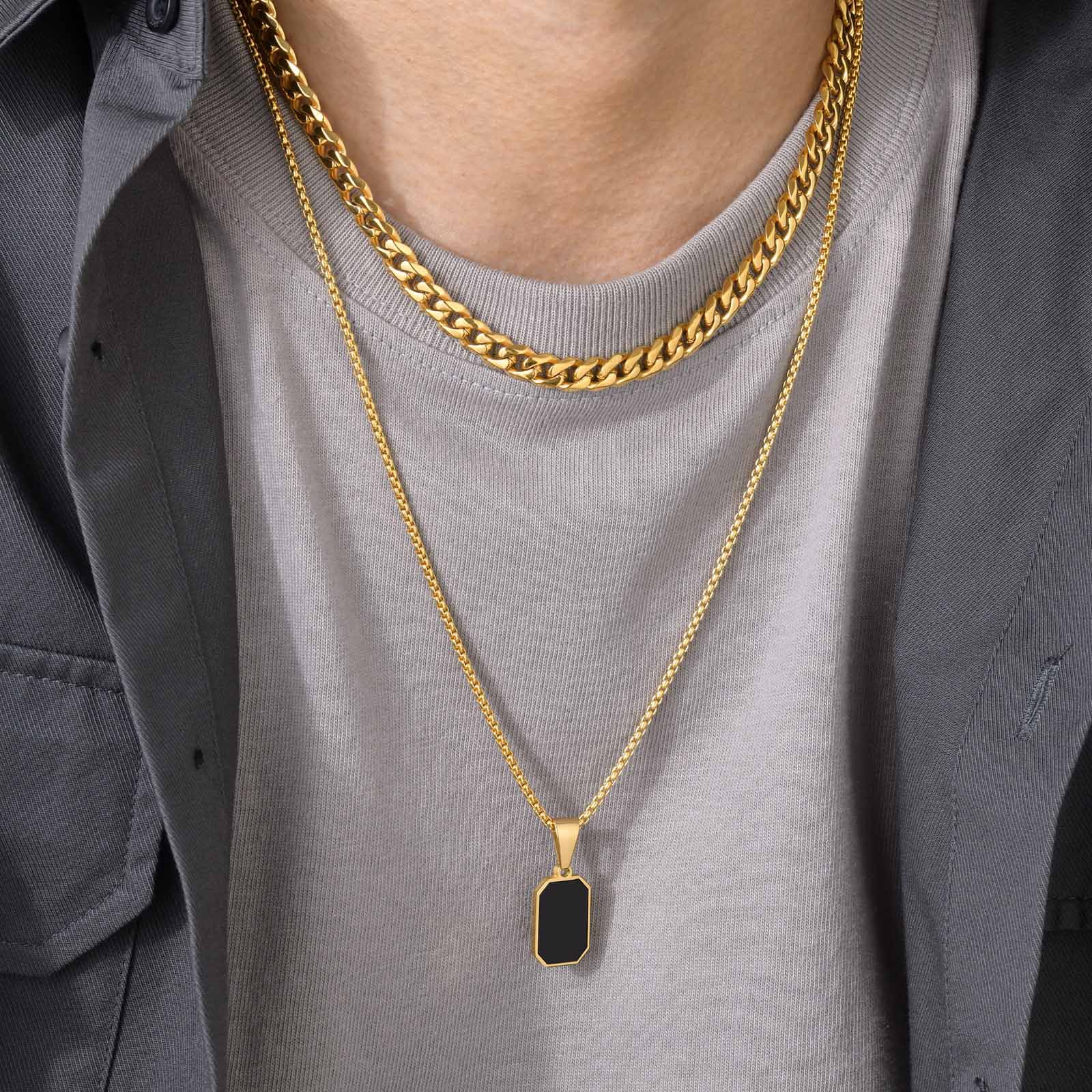 7g Weight Pendant Jewelry Making Type 18K Gold Plated Plating Material 201 Stainless Steel Chain Material 1 Piece Quantity Daily Occasion 201 Stainless Steel Material Geometric Pattern All Seasons Season Unisex Gender Polished Finish Polishing Design Simple Style Style Simple Style Geometric 201 Stainless Steel Polishing 18K Gold Plated Unisex 15