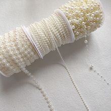 珍珠链条批发+8mm满天星4mm白色6mm连线珠太阳花珠链DIY发夹材料