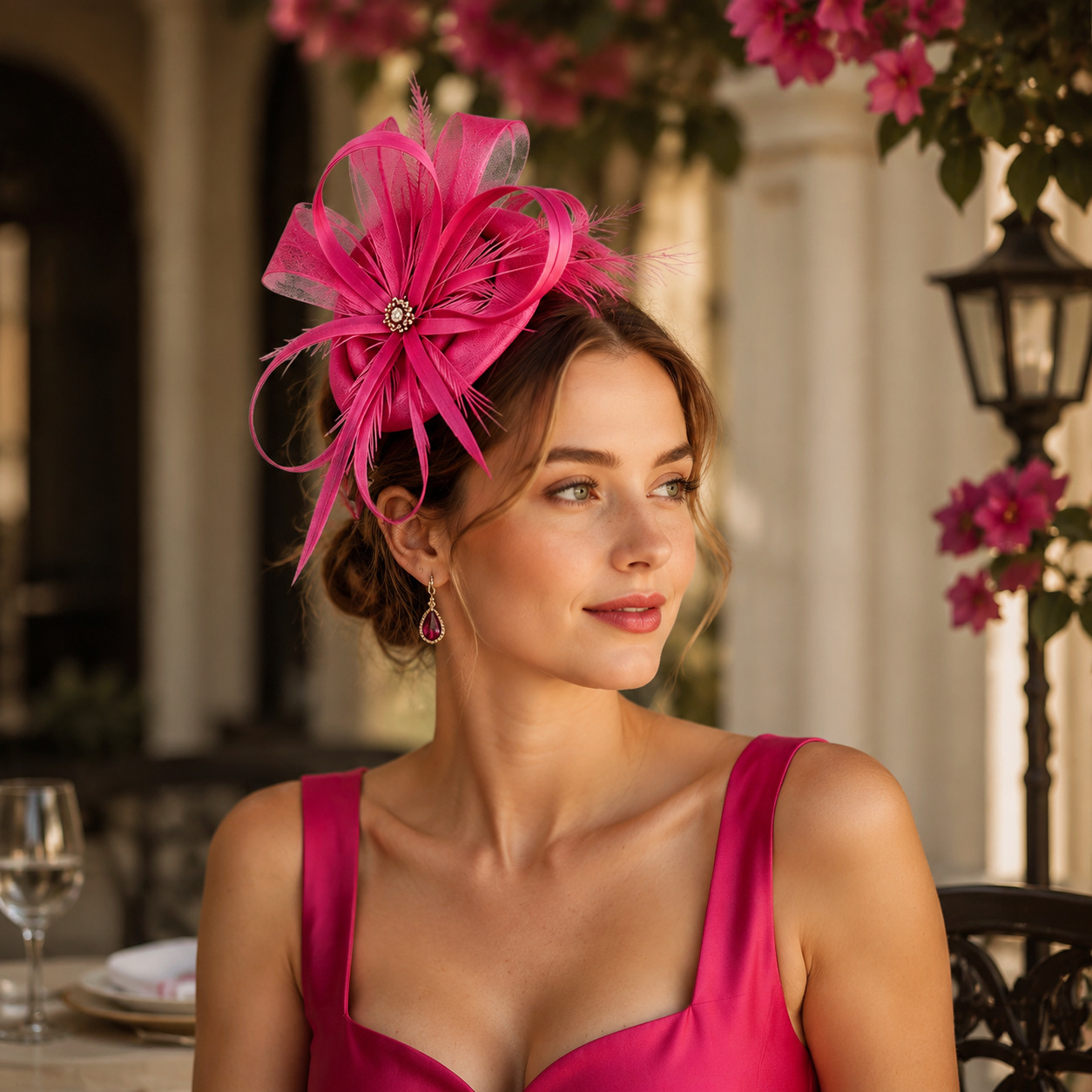 European and American cross-border best-selling light luxury diamond-embellished hair accessory, vintage bridal hair accessory, feather bow, feather tea party headpiece