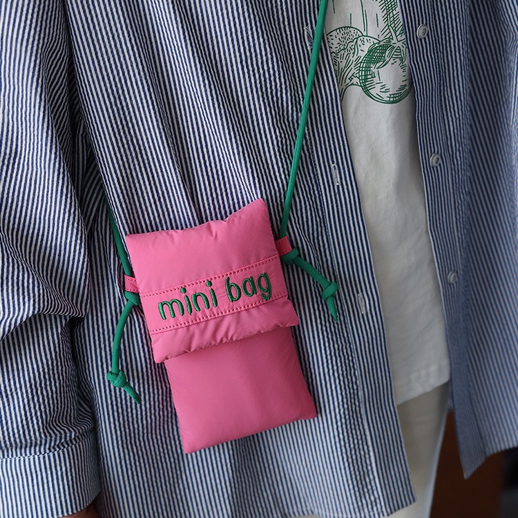 Estilo coreano lindo suave Lindo bolso del teléfono móvil estilo coreano estudiante mini bolso del mensajero del hombro femenino nicho diseño bolsa de tela bolsa pequeña