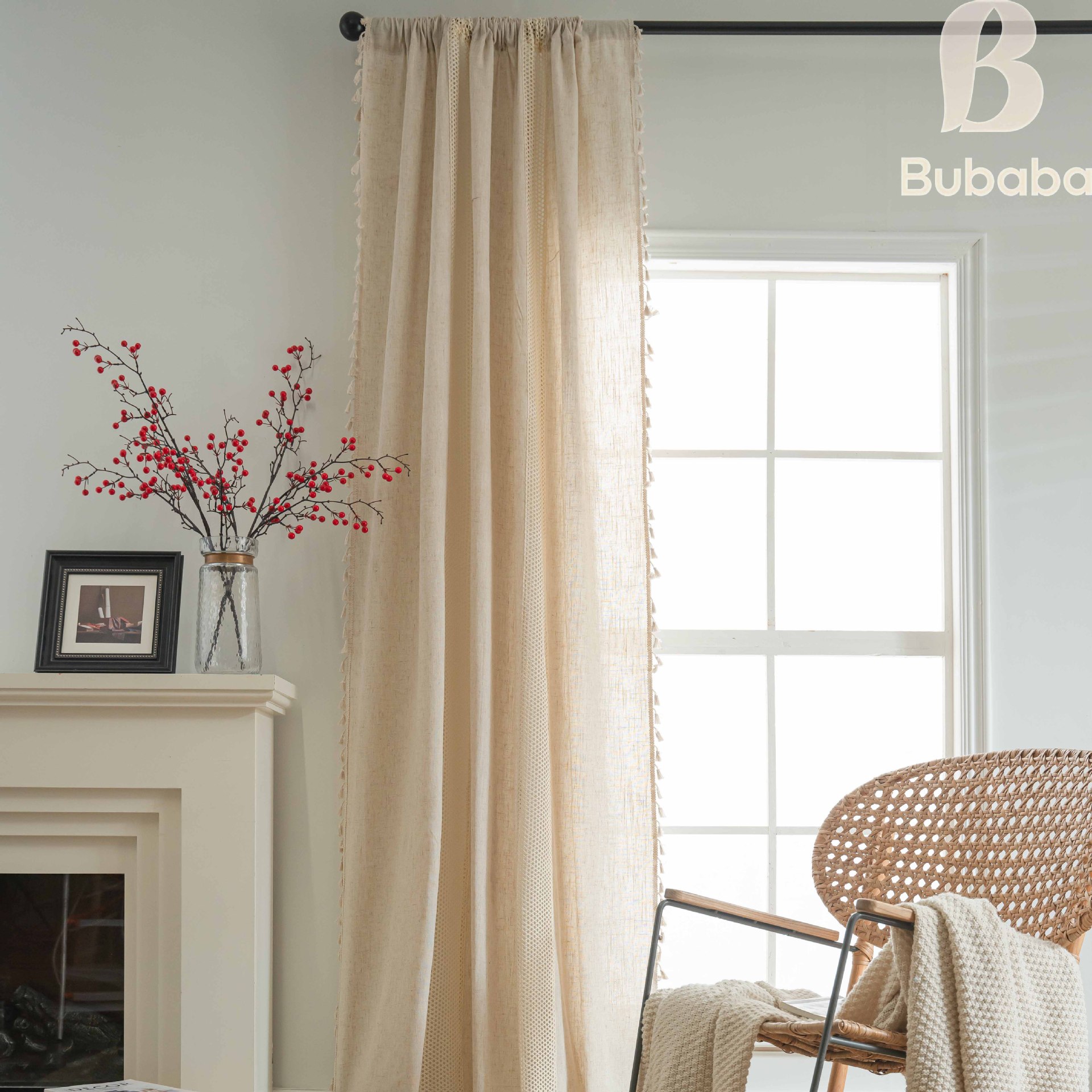 Crochet Patchwork Tassel Curtains For Living Room And Bedroom_voghion.com