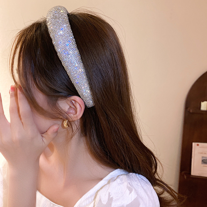 Insファッションレトロなダイヤモンドのスポンジのカチューシャ|undefined