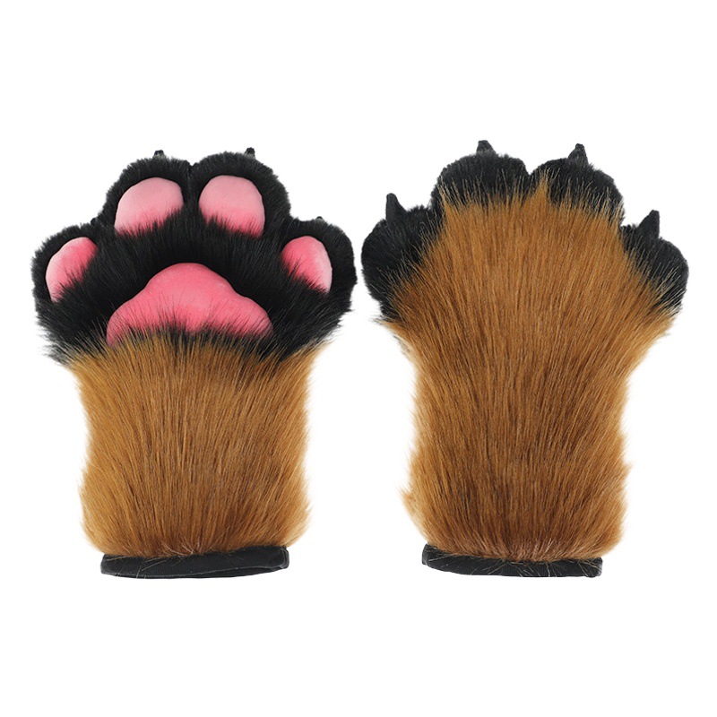 Online celebridad rendimiento Cosplay accesorios felpa pata peludo gato bestia traje fursuit gatito bestia garra