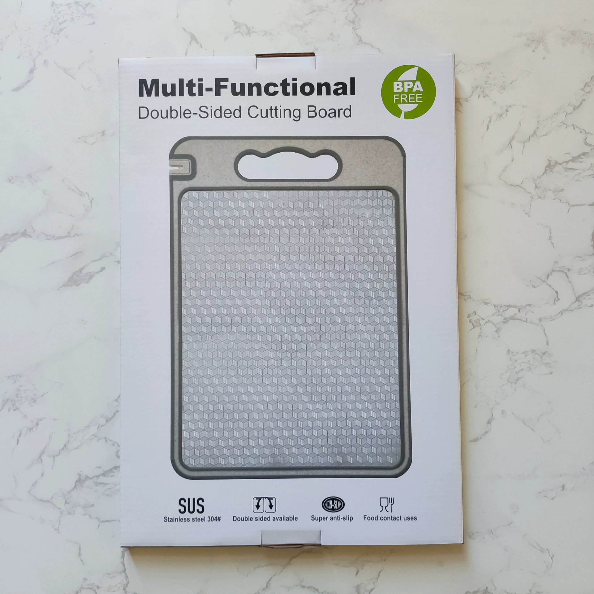 Double-sided cutting board stainless steel, Amazon, 3D