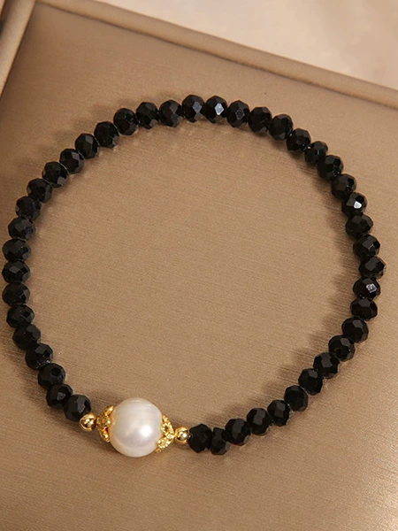 Millet grain crystal + pearl * black