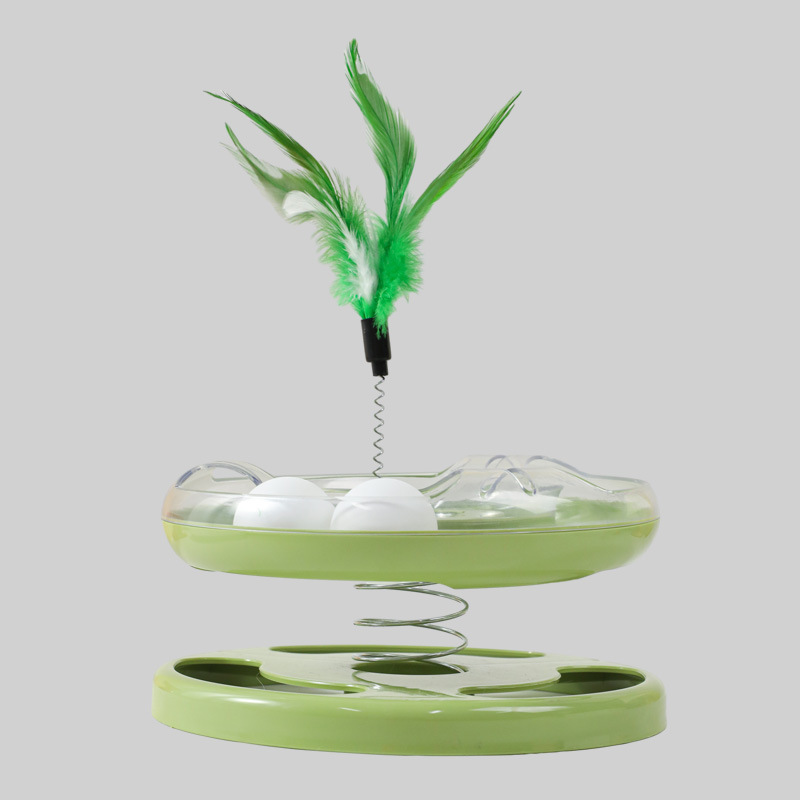 Gato de juguete pipitao original en caja de Primavera Mecedora de doble capa Placa de diversión gato auto-Hola artefacto al por mayor