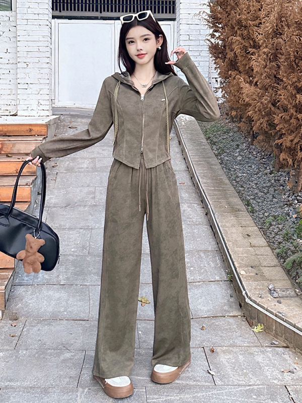 美拉德穿搭独特扎染卫衣套装女春秋2025年超火休闲运动两件套|undefined