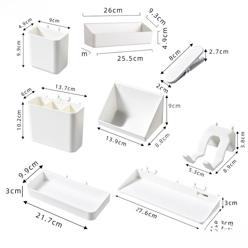 Аксессуары для перфорированной доски с круглыми отверстиями, крючок с расстоянием между отверстиями, 16 отверстий, подвесные детали, набор коробок, стеллаж для хранения, настенная полка, поднос