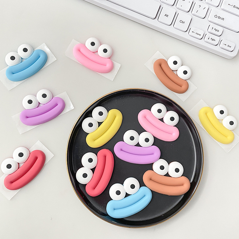 Creative Cartoon Big Mouth Patch DIY Resin Phone Case Fun Refrigerator Magnet Pvc Hole Shoe Bag Decoration Sticker