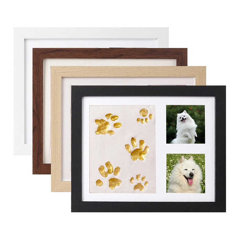 Cross-border pet paw print commemorative DIY photo frame display stand, baby and couple handprint, dog and cat paw print clay