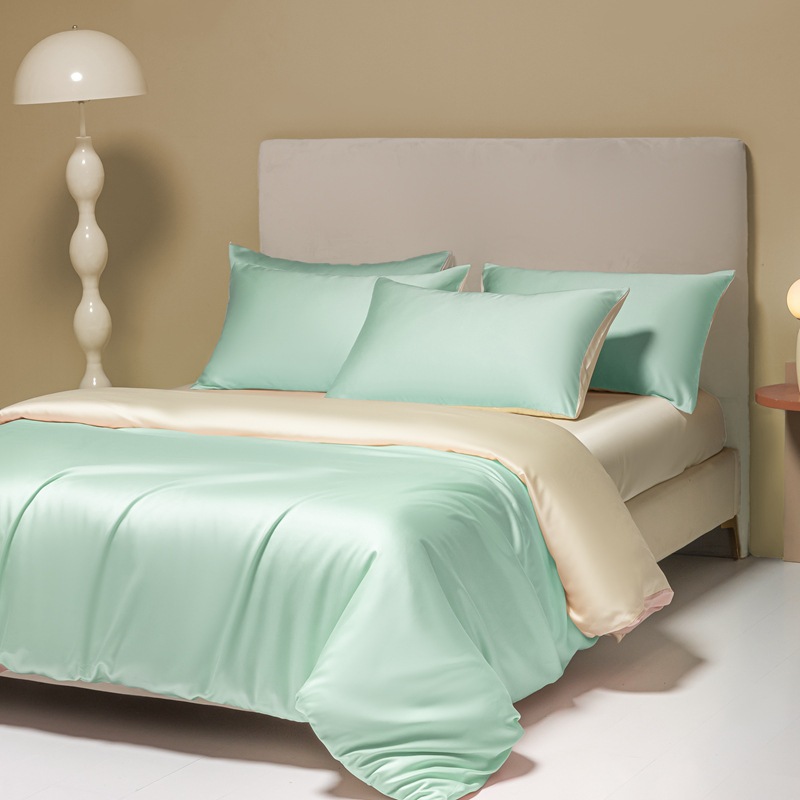 Tencel Four Piece Bed Sheet Set Cool Touch Anti Wrinkle Bedding_voghion.com
