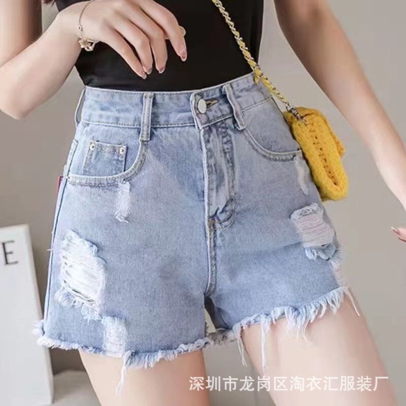 24 Factory Cheap Processing Clearance Women's Denim Shorts Women's Live Broadcast Street Stalls Export Supply Wholesale Free Shipping