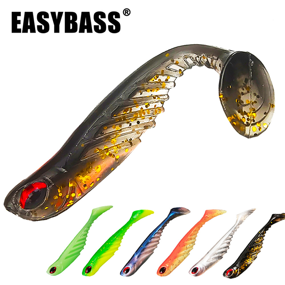 新款路亞餌 多色斜紋軟帶眼魚假餌7cm2.8g仿真魚餌鱖鱸魚批發跨境