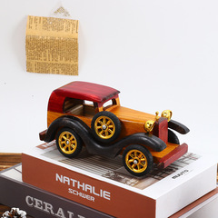 Fancy Retro Wooden Car 8-inch Creative Home Desk Ornament Mini Car Decor Model Manufacturer Wholesale