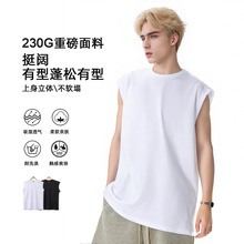 忠爱男装夏季运动健身无袖背心男2025新款棉大码宽松坎肩男士T恤