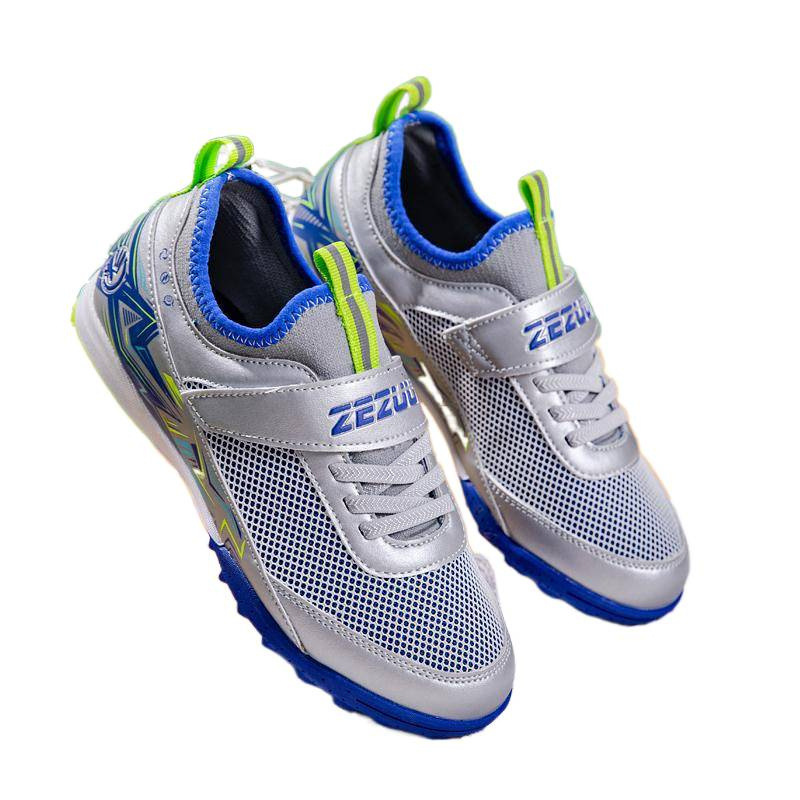 Tenis de Fútbol con Tacos para Niños de Malla, Material PU, Malla y Caucho, Transpirables, para Terreno Firme