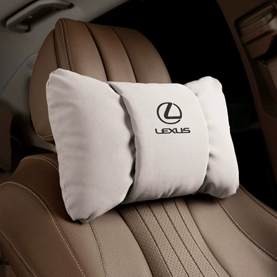 and Lumbar Cushion | Headrest - butterfly-style-off-white-lexus-headrest-set
