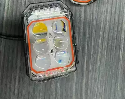 Led Motorcycle Three-Sided Four-Leaf Clover Motorcycle headlights, headlights - yellowwhiteredblue-three-sides-and-six-beads-bracket-screw-package