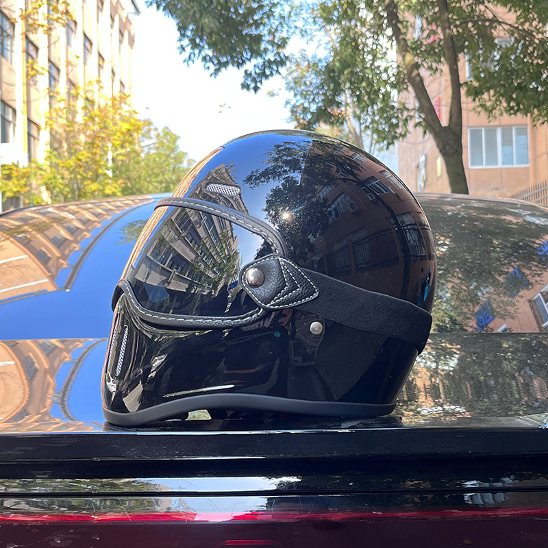 Nuevo Casco Estándar 3C Estilo Alemán de Fibra de Vidrio, Casco Retro para Motocicleta, Unisex, Ultraligero, Integral