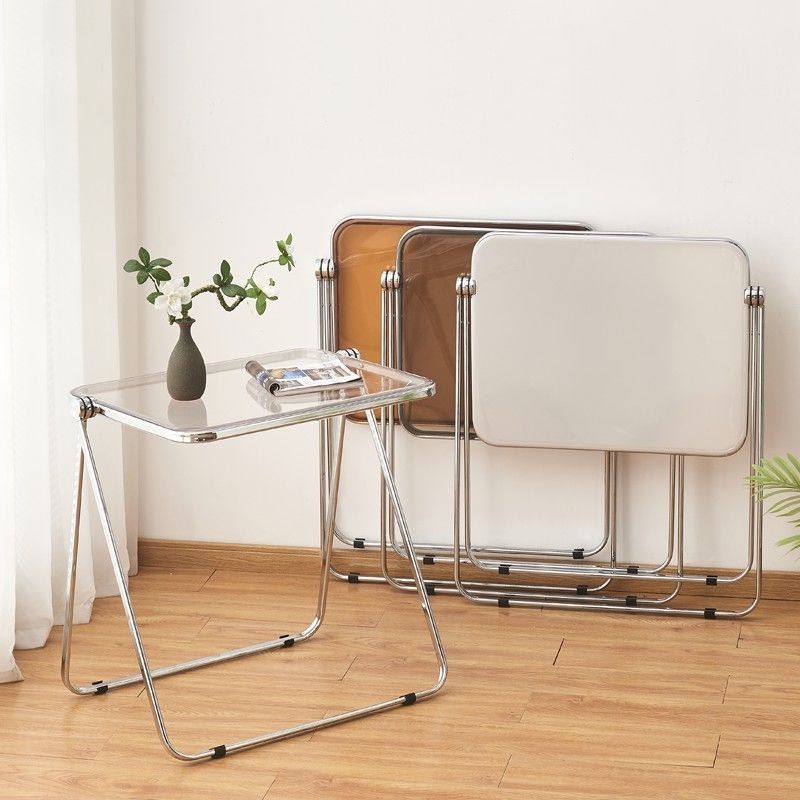 Mesa de acrílico transparente celebridad neta ins simple y moderno dormitorio doméstico balcón mesa y silla mesa portátil extraíble