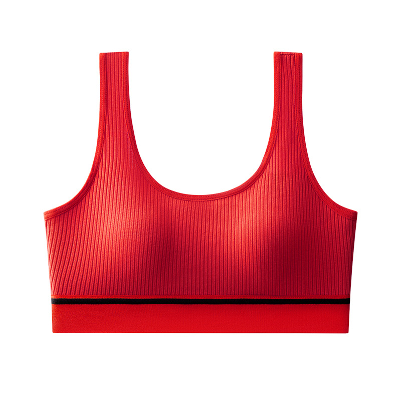 Cross-border belleza de la ropa interior de espalda, sujetador deportivo con rosca de tornillo, absorción de sudor, transpiración, uso exterior con cinturón de algodón para limpiar el pecho