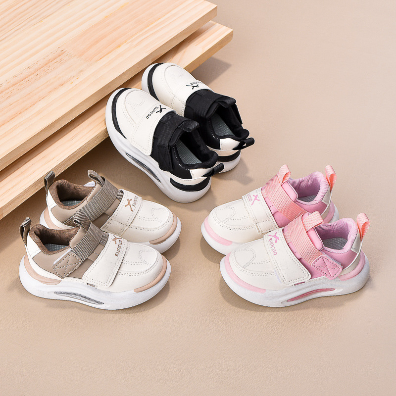 Children's Sports Shoes Leather Surface 2024 Spring & Fall New Style Boys and Girls Toddler Shoes Boys Non-Slip Casual Running Shoes Dropshipping