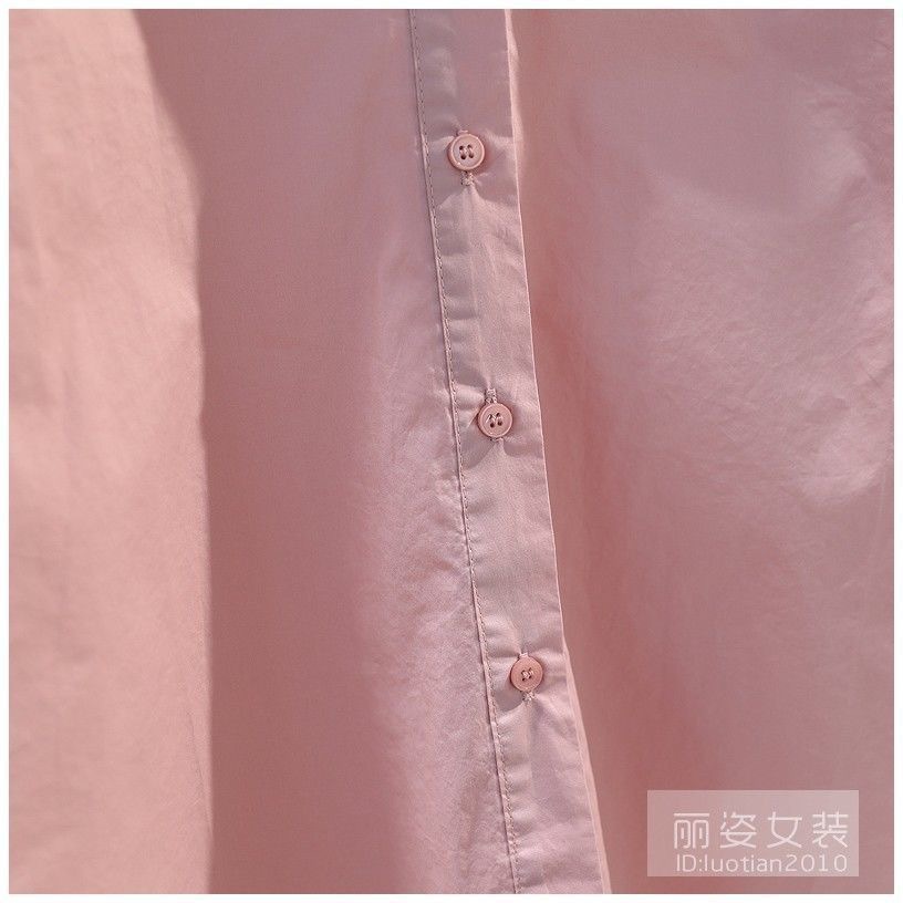 春夏秋新款新款韩版长袖小清新设计感拼接包边宽松文艺范衬衫女详情19