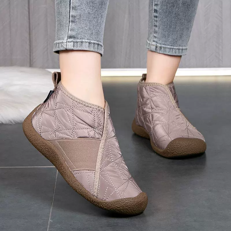 2024冬季新款雪地靴老北京棉鞋女加绒加厚防滑一脚蹬休闲保暖棉靴