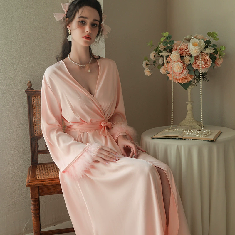 Bathrobe for bride, long bridesmaid dress