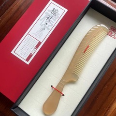 牛角梳子条形天然男士梳短发家用头部经络按摩短齿卷发羊角梳子