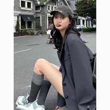 黑色小西装外套女秋冬新款韩系炸街小个子感休闲西服