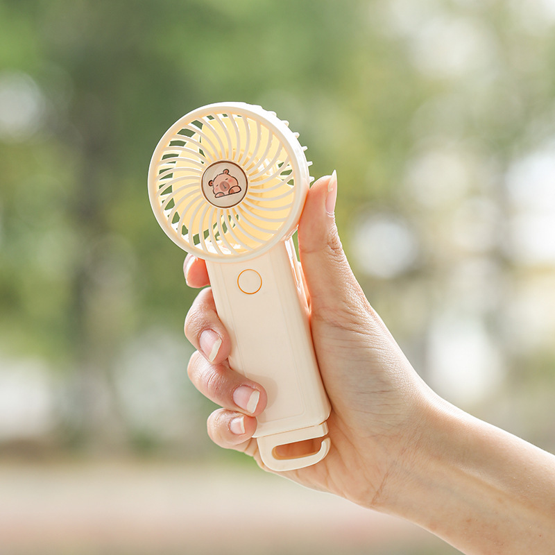 手持ち小型扇風機USB充電シンプルデスクトップ携帯電話スタンド屋外小型扇風機ポータブル折り畳み扇風機|undefined