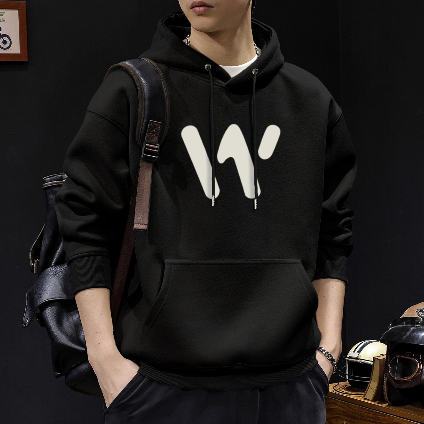 América pesada sudadera encapuchada hombre otoño invierno acolchado marca de moda retro suelta chaqueta superior adolescente